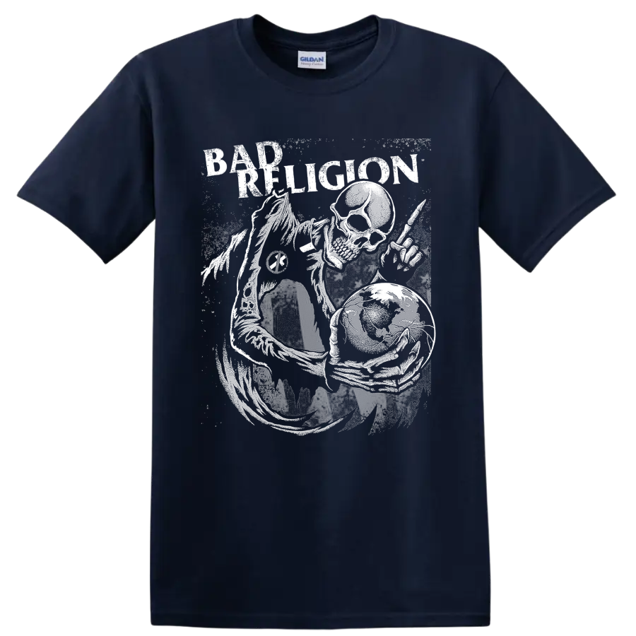 Bad Religion crossbuster punk rock band graphic print on a Navy (Blue) T Shirt