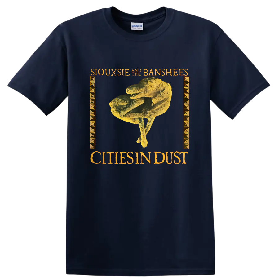 Siouxsie and the Banshees Cities in Dust gothic skeletal graphic print on a Navy (Blue) T Shirt