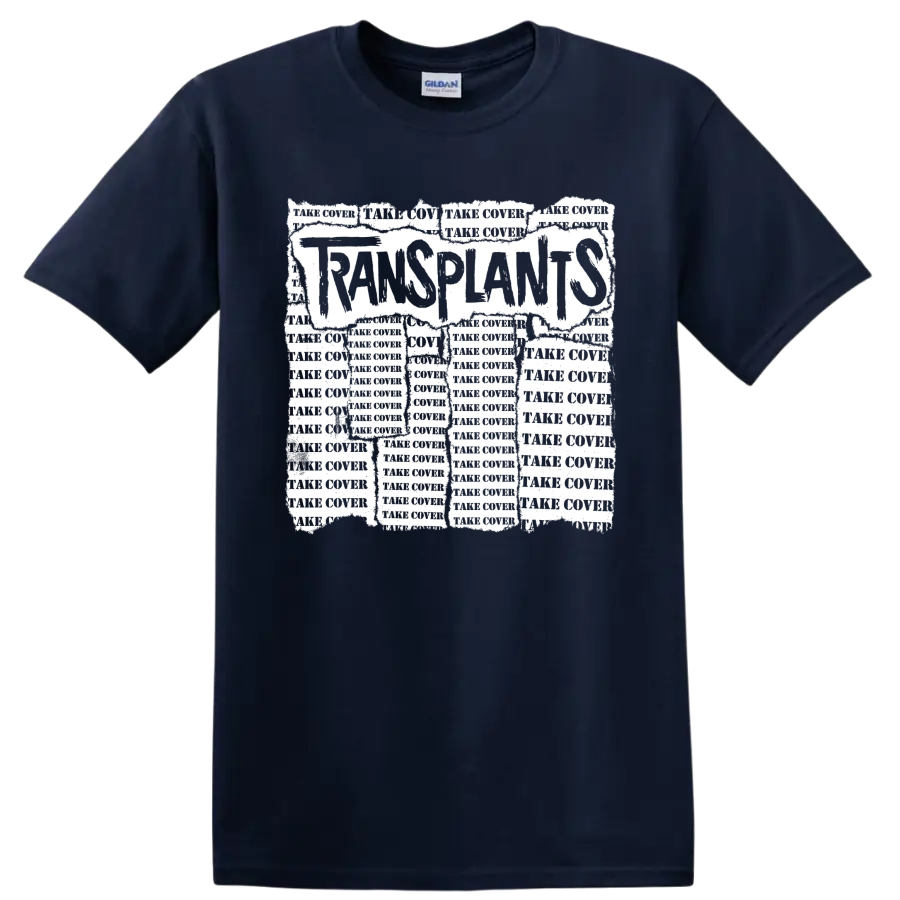 Transplants punk rock band logo graphic on a Navy (Blue) T Shirt