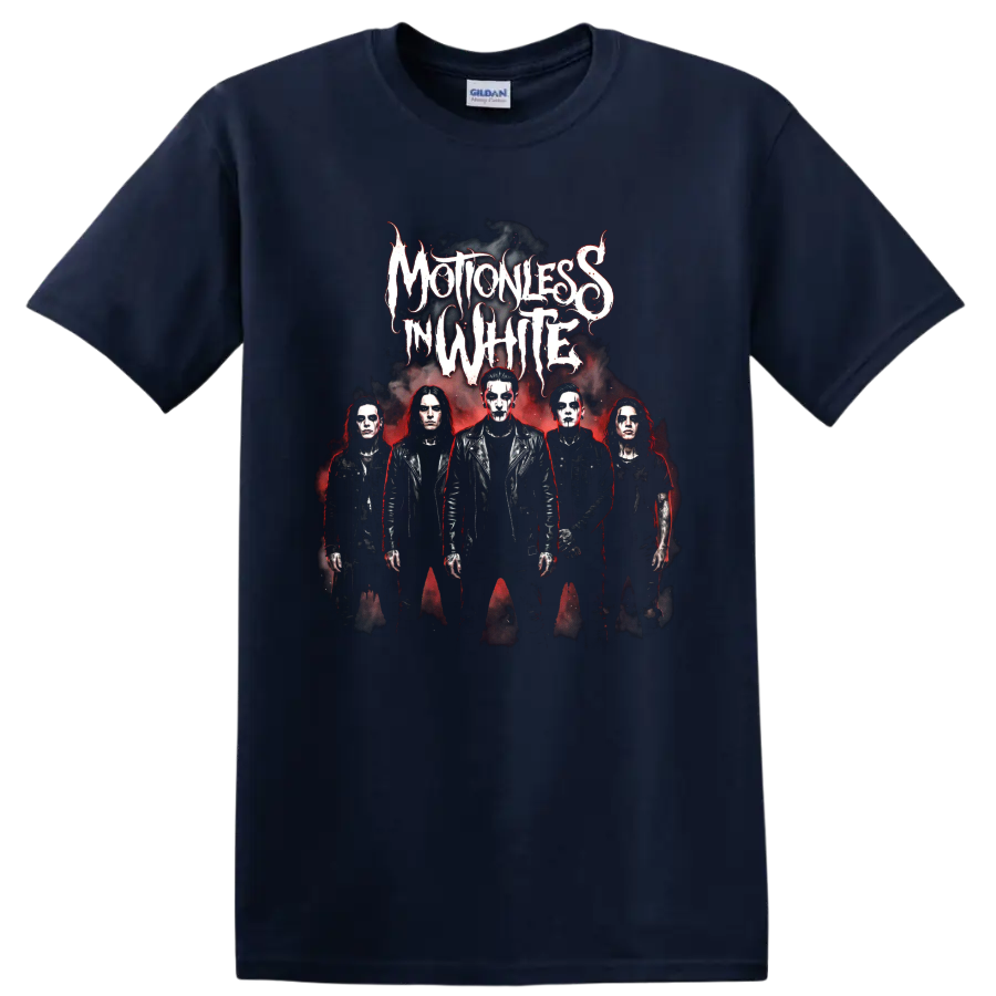 Motionless in White Creatures-era gothic metal band portrait on a Navy (Blue) T Shirt