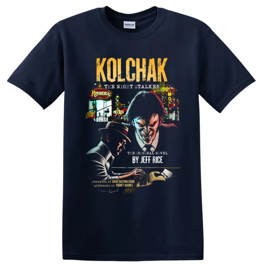 Carl Kolchak The Night Stalker vintage horror detective graphic on a Navy (Blue) T Shirt