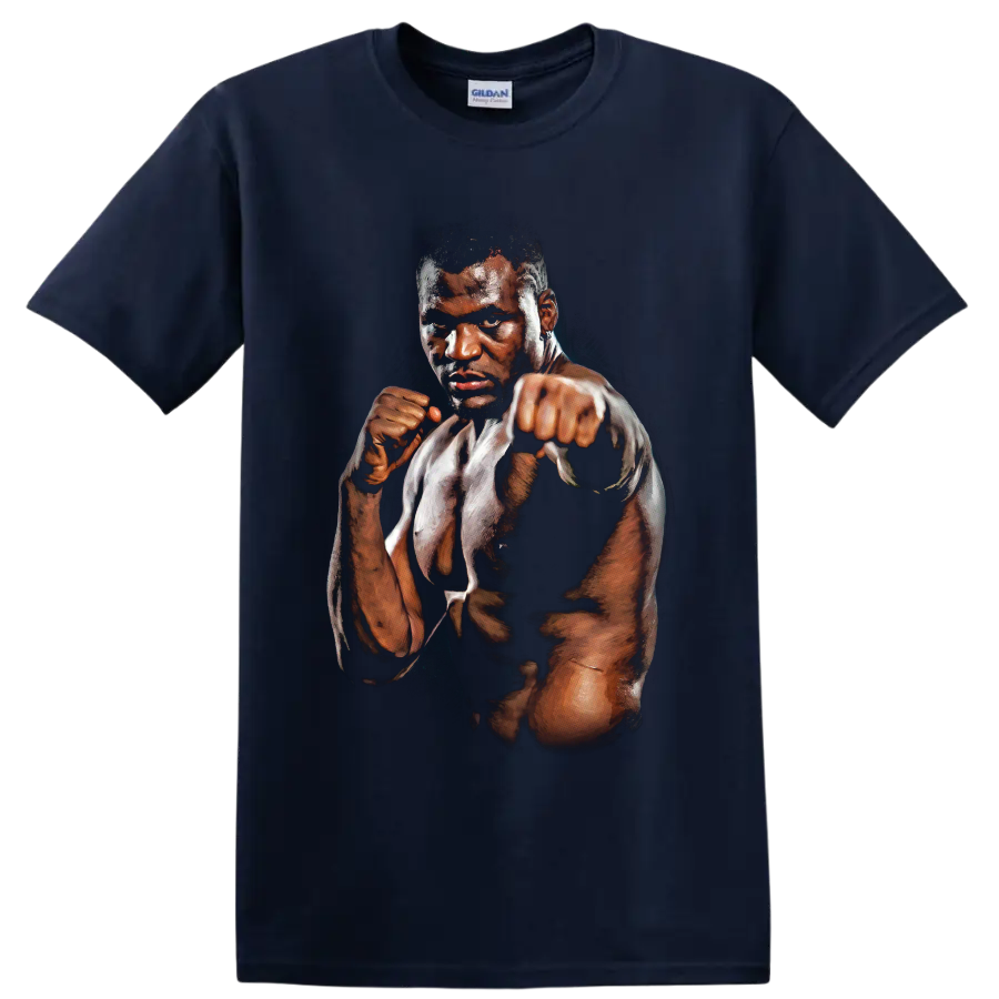 Bobby Green MMA fighter in a dramatic painted guard and forward-punch portrait on a Navy (Blue) T Shirt