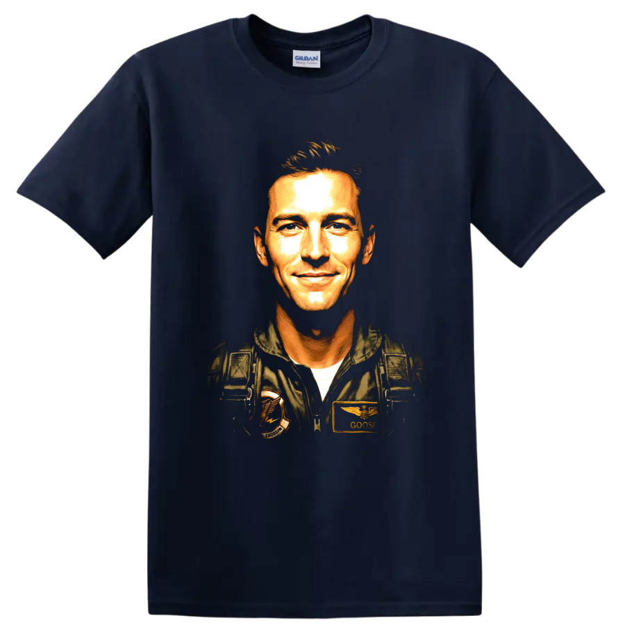 Ruben Payback Fitch Jay Ellis aviator portrait graphic on a Navy (Blue) T Shirt