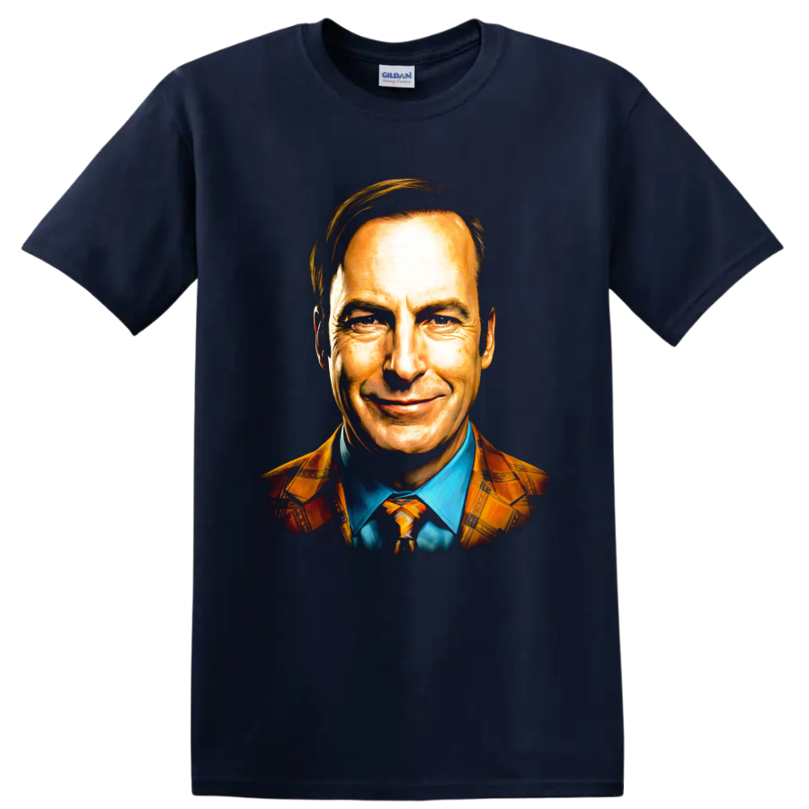 Jimmy McGill Better Call Saul colorful painterly portrait on a Navy (Blue) T Shirt