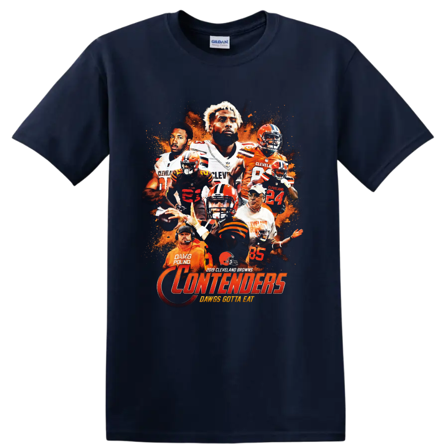 Baker Mayfield and Odell Beckham Jr Cleveland Browns 2019 Contenders collage on a Navy (Blue) T Shirt