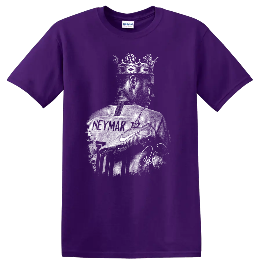 Retro Neymar soccer legend portrait graphic T - Purple