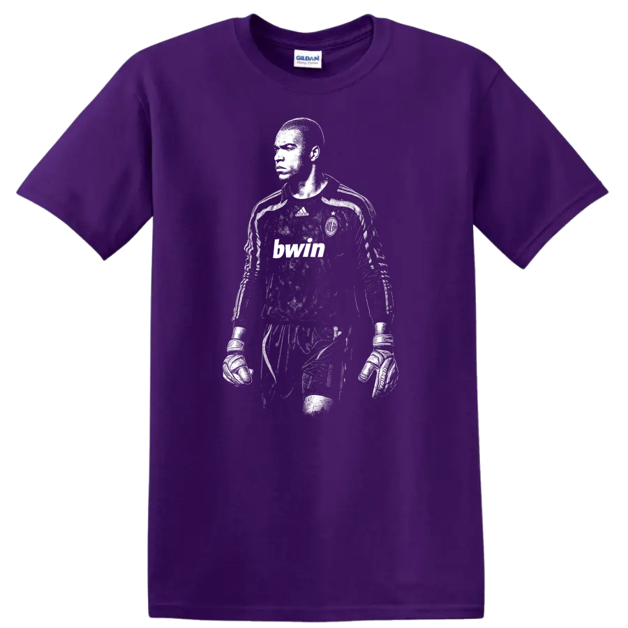 Black and white retro soccer portrait of Nelson de Jesus Silva T - Purple