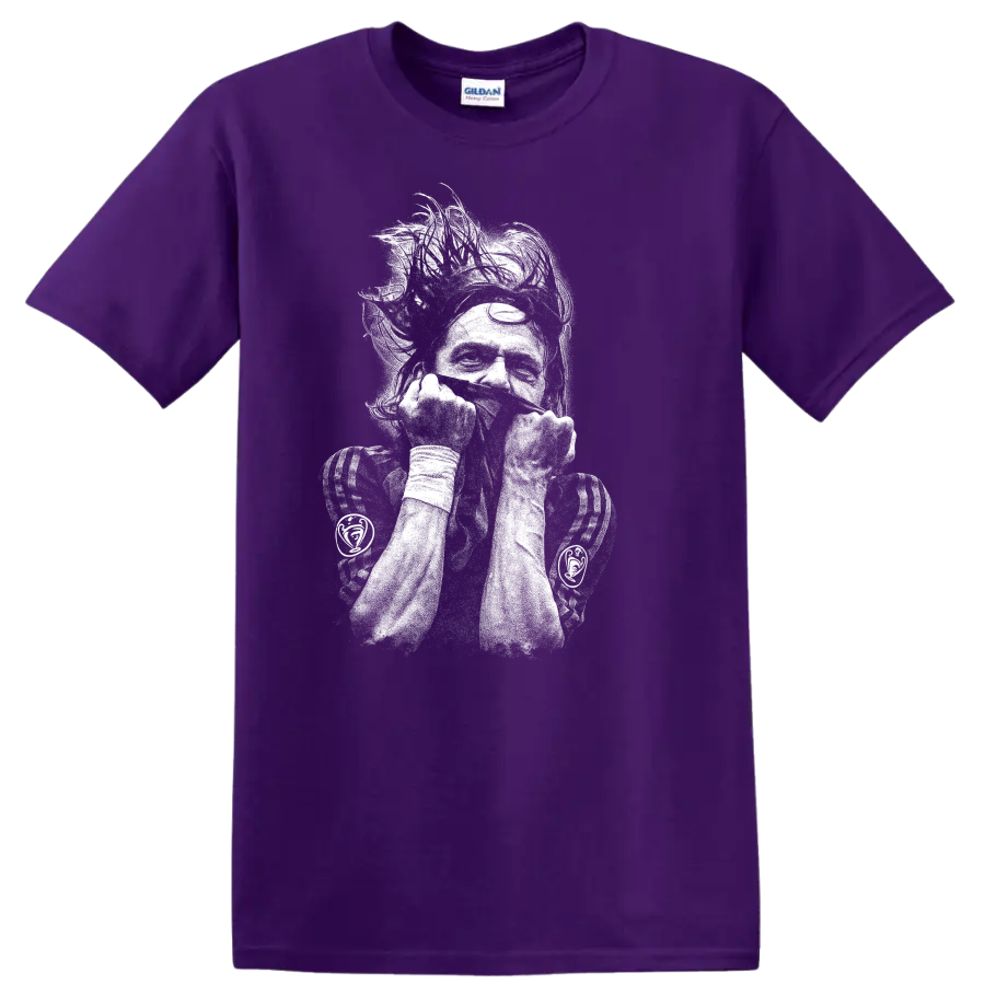 Retro soccer portrait of Zlatan Ibrahimović style T Shirt - Purple