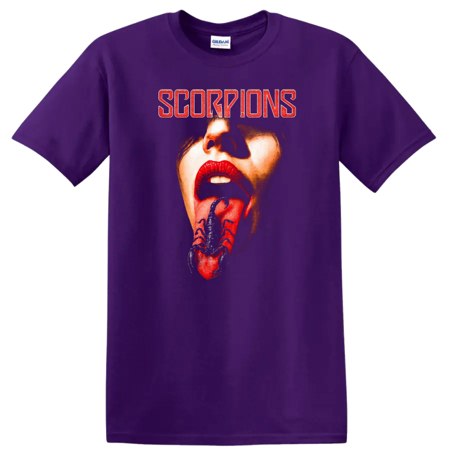 Scorpions Retro Rock Heavy Metal Album Cover Style T Shirt - Purple