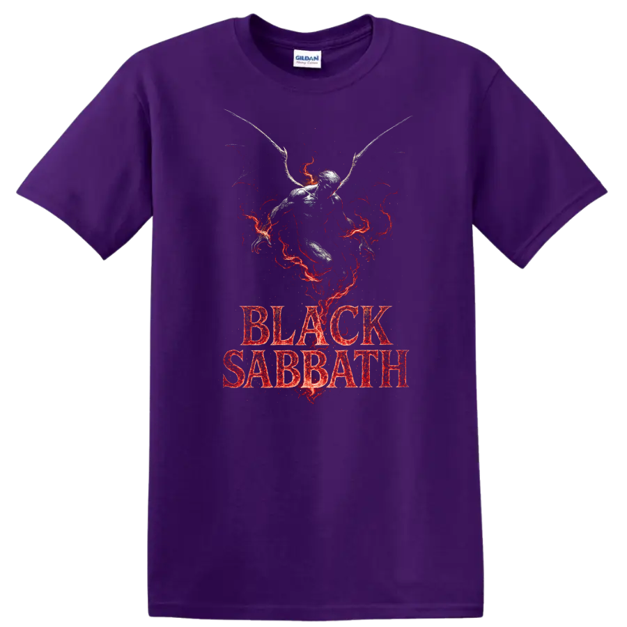 Black Sabbath Heavy Metal Legend Style T Shirt Retro Rock Graphic - Purple