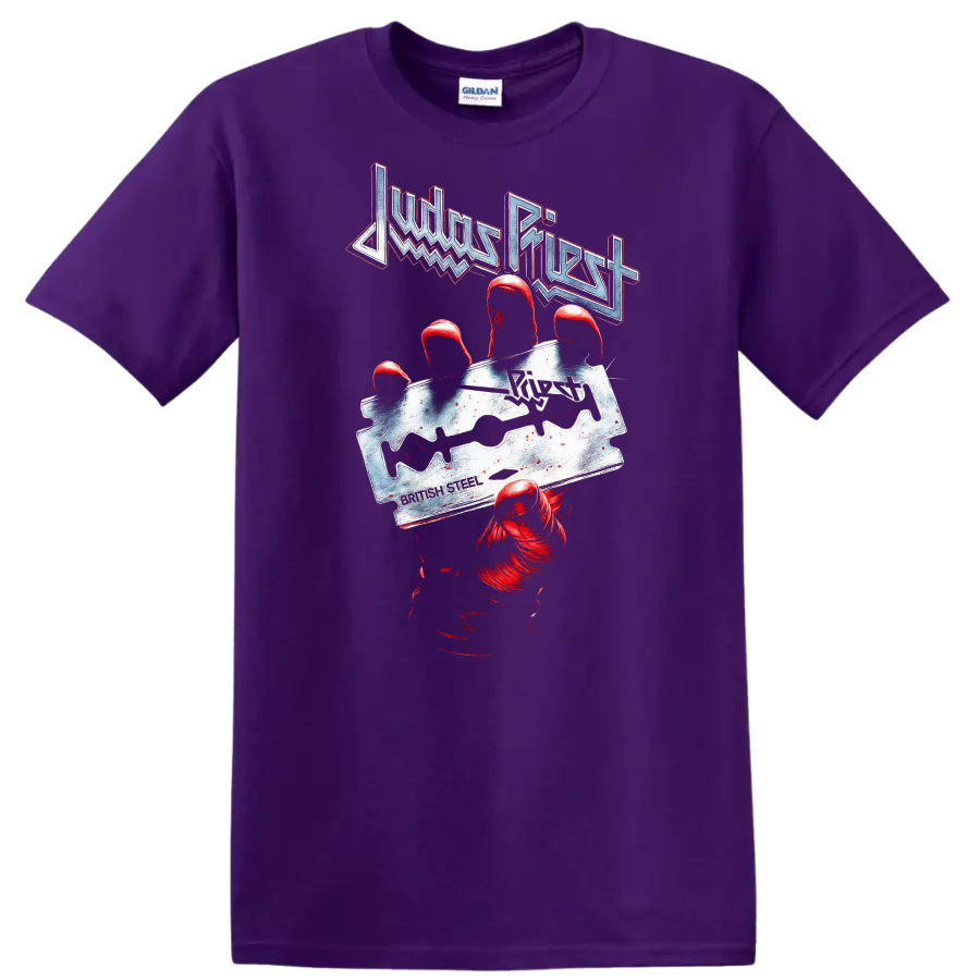 Judas Priest Retro Heavy Metal Hand Claw T Shirt Album Cover Legend - Purple