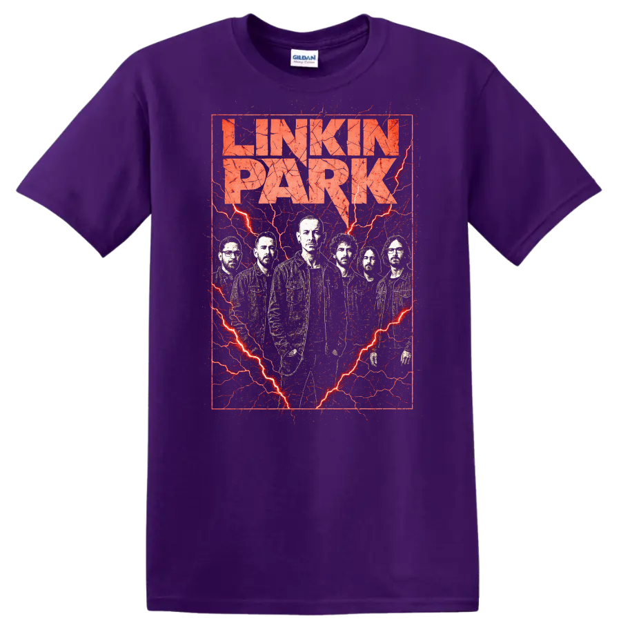Linkin Park Retro Heavy Metal Album Cover Style T Shirt - Purple