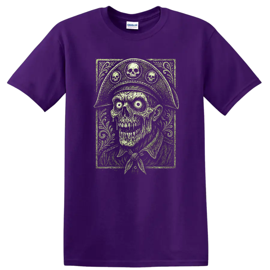 Retro Skull Heavy Metal Legend Graphic T Shirt for Rock Fans - Purple