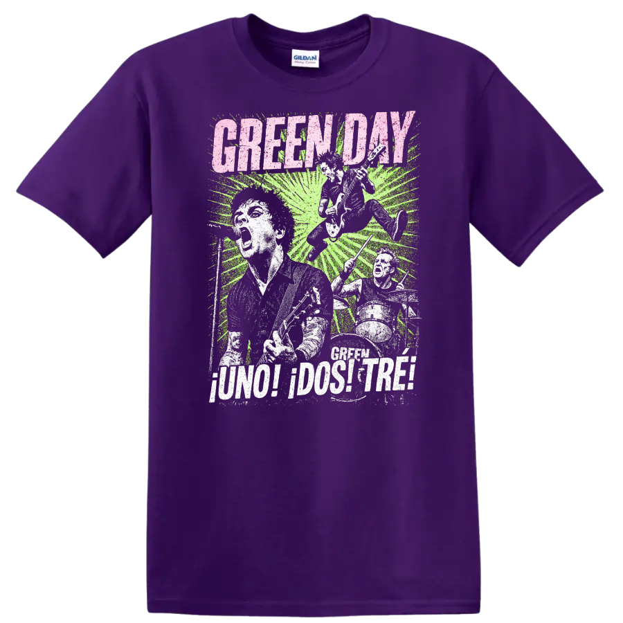Green Day Punk Rock Retro Heavy Metal Album Style T Shirt - Purple