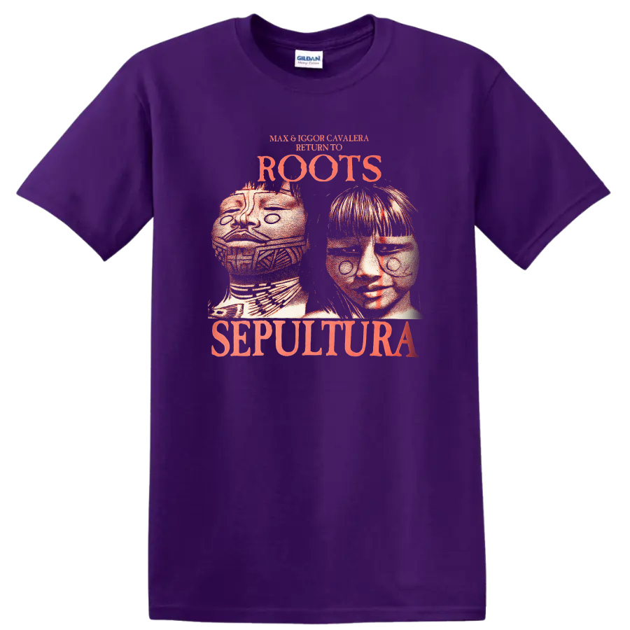 Max & Igor Cavalera Roots Sepultura Retro Metal Band T Shirt - Purple