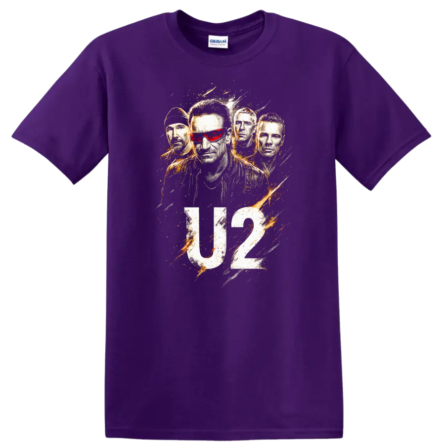 U2 Retro Rock Heavy Metal Album Cover Legend Style T Shirt - Purple