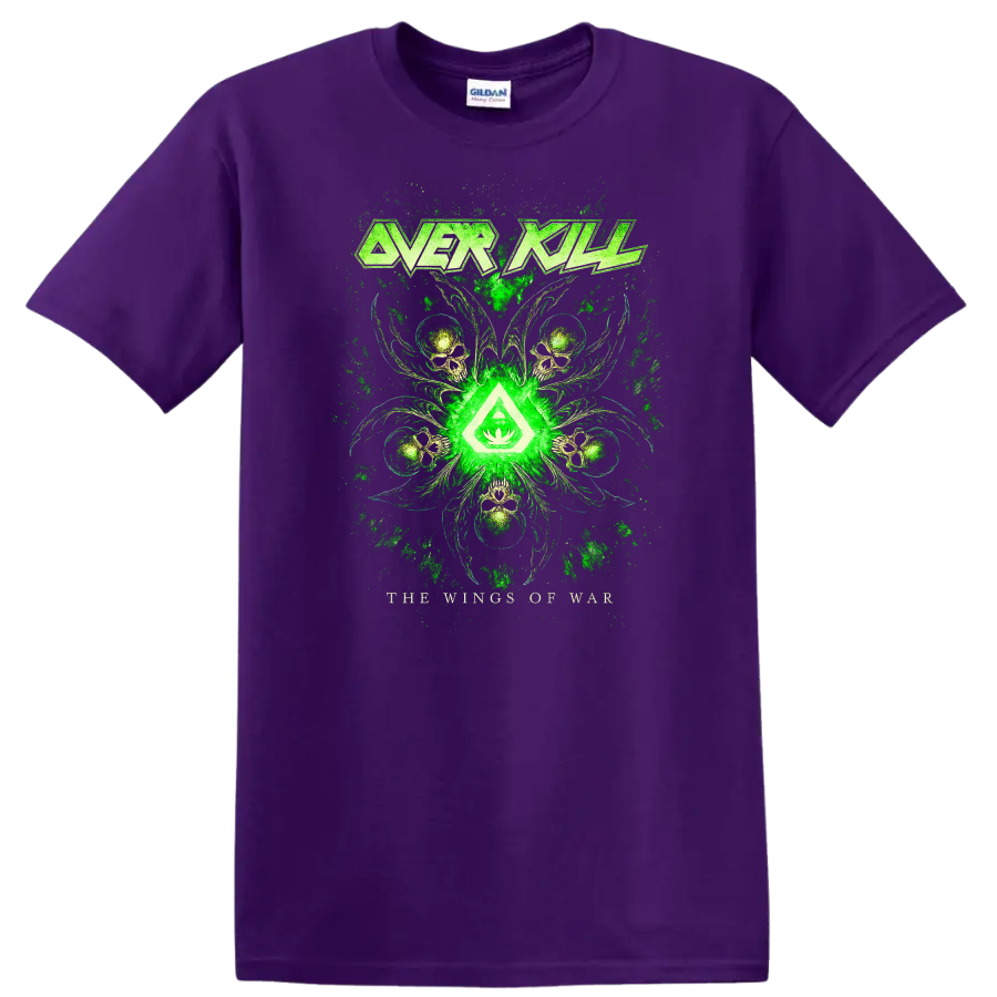 Overkill Green Heavy Metal Album Cover Style T Shirt - Purple