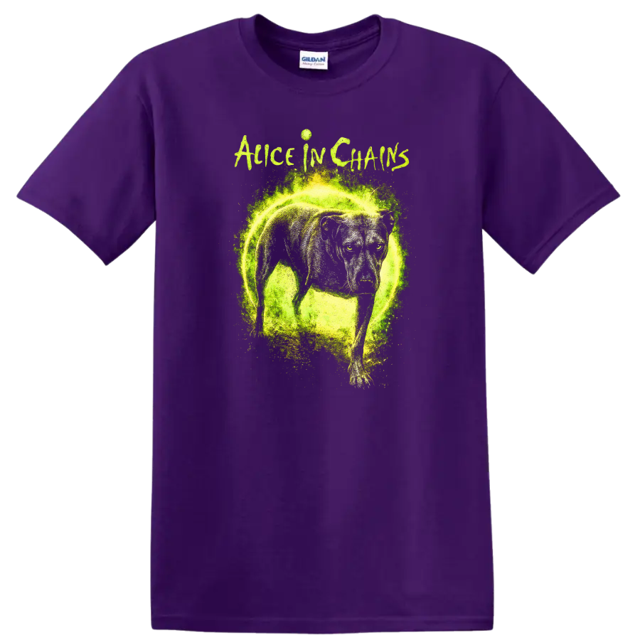 Alice in Chains Retro Heavy Metal Album Art T Shirt - Purple