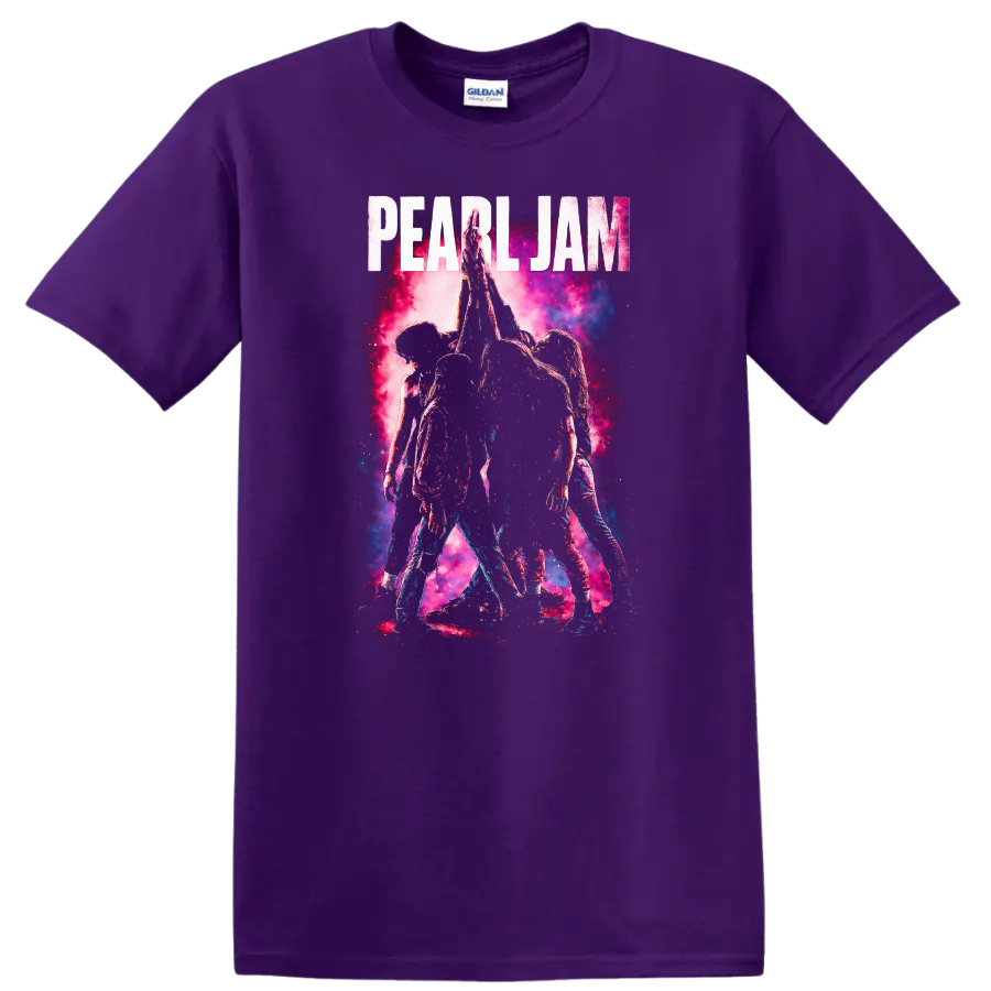 Pearl Jam Retro Rock Heavy Metal Album Style T Shirt - Purple