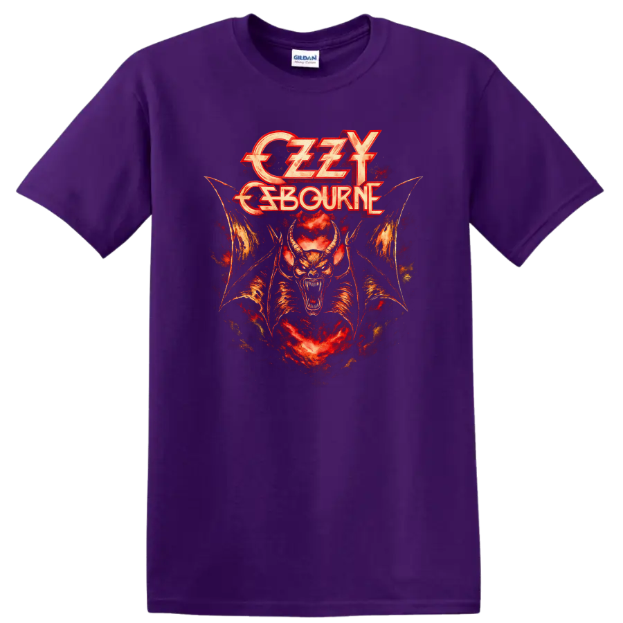 Ozzy Osbourne Retro Heavy Metal Demon T Shirt Vintage Rock Legend - Purple