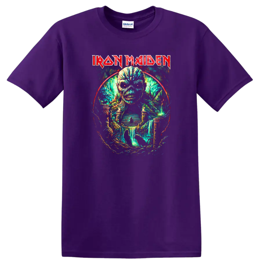Iron Maiden Heavy Metal Album Art Skull T Shirt Retro Rock Legend - Purple