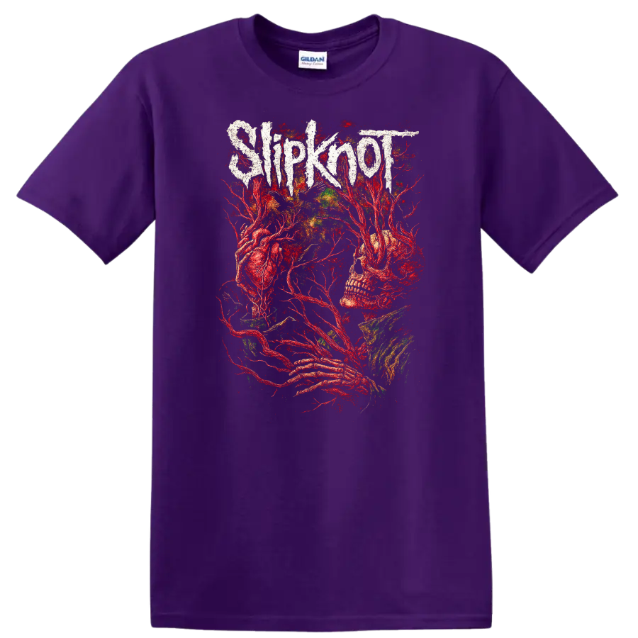 Slipknot Heavy Metal Band Logo Style T Shirt Retro Rock Graphic - Purple