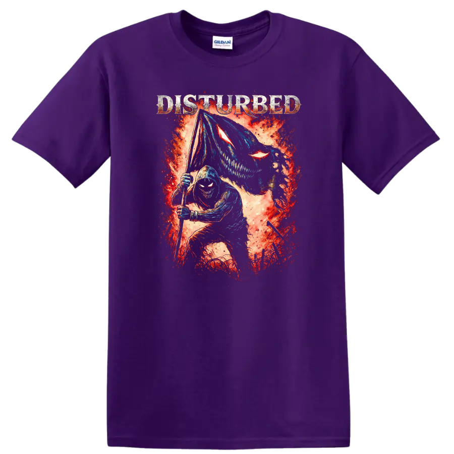 Disturbed Heavy Metal Album Cover Legend Style T Shirt - Purple