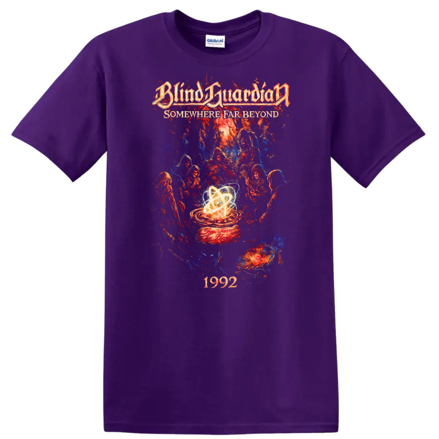Blind Guardian Somewhere Far Beyond Retro Heavy Metal T Shirt 1992 Album Art - Purple