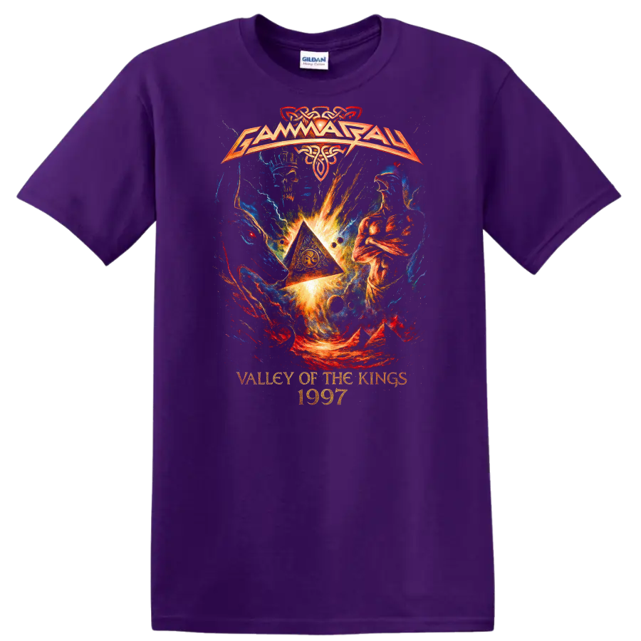 Valley of the Kings 1997 Retro Heavy Metal Album Cover T Shirt - Purple