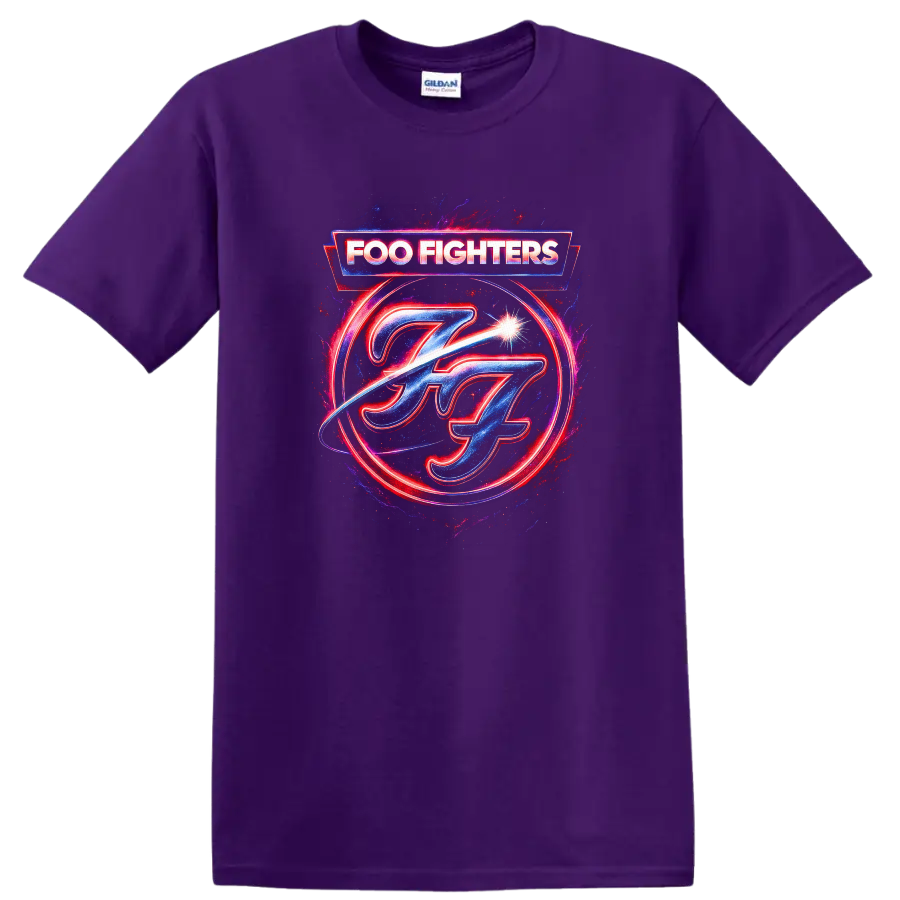 Foo Fighters Retro Heavy Metal Album Cover Style T Shirt - Purple