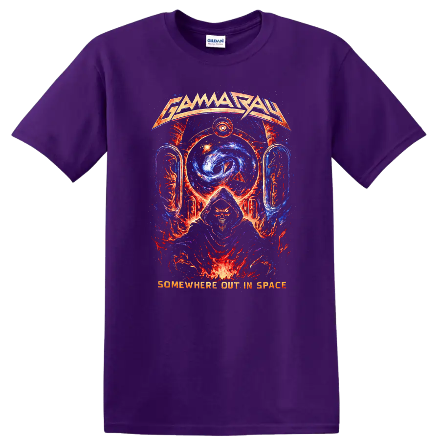 Gamma Ray Retro Heavy Metal Album Cover Style T Shirt - Purple