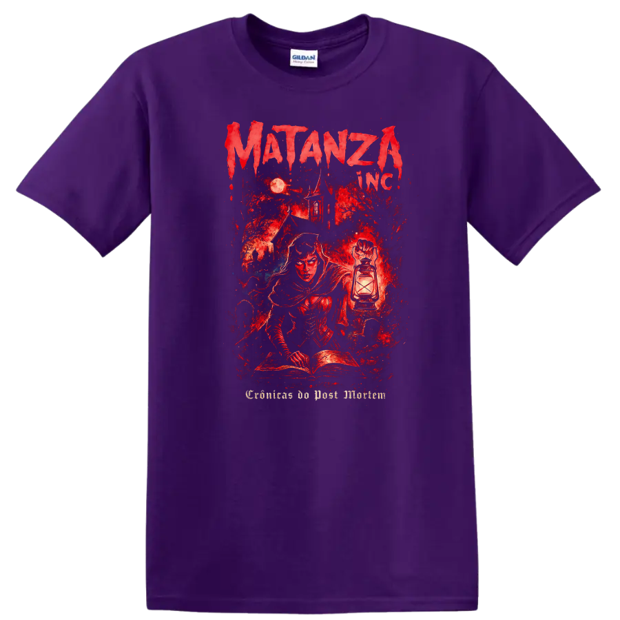 Matanza Inc Retro Heavy Metal Band Album Cover Style T Shirt - Purple