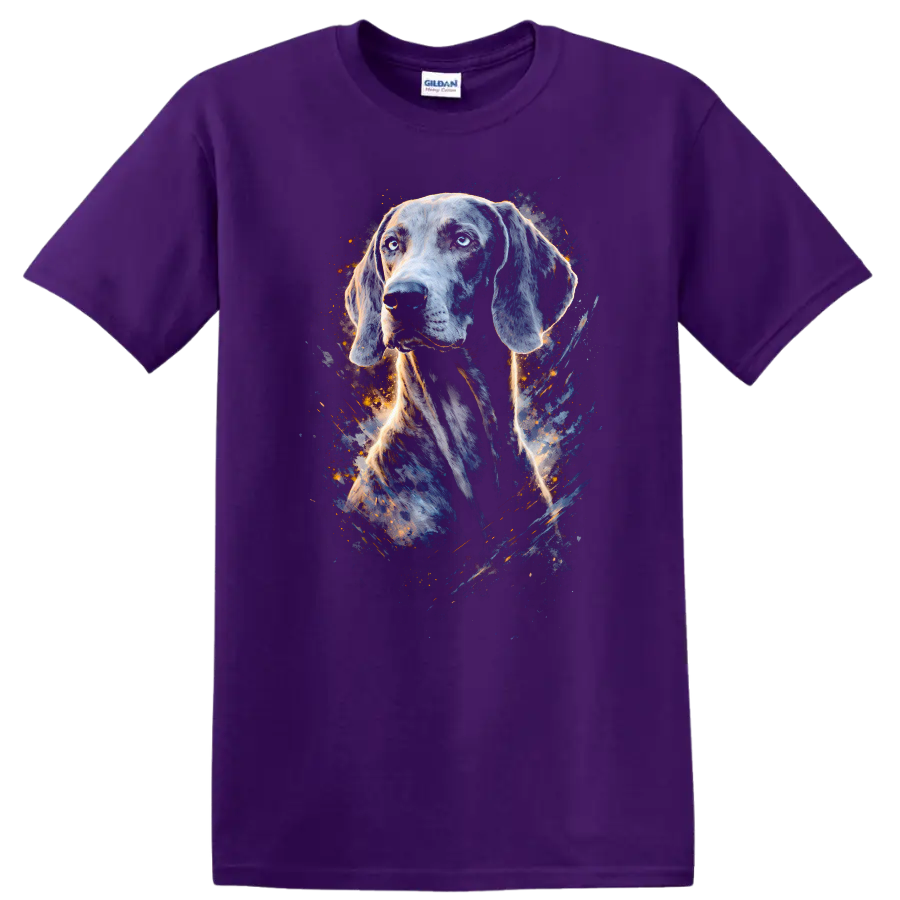 Blue Eyes German Shorthaired Pointer Watercolor Dog T Shirt - Purple