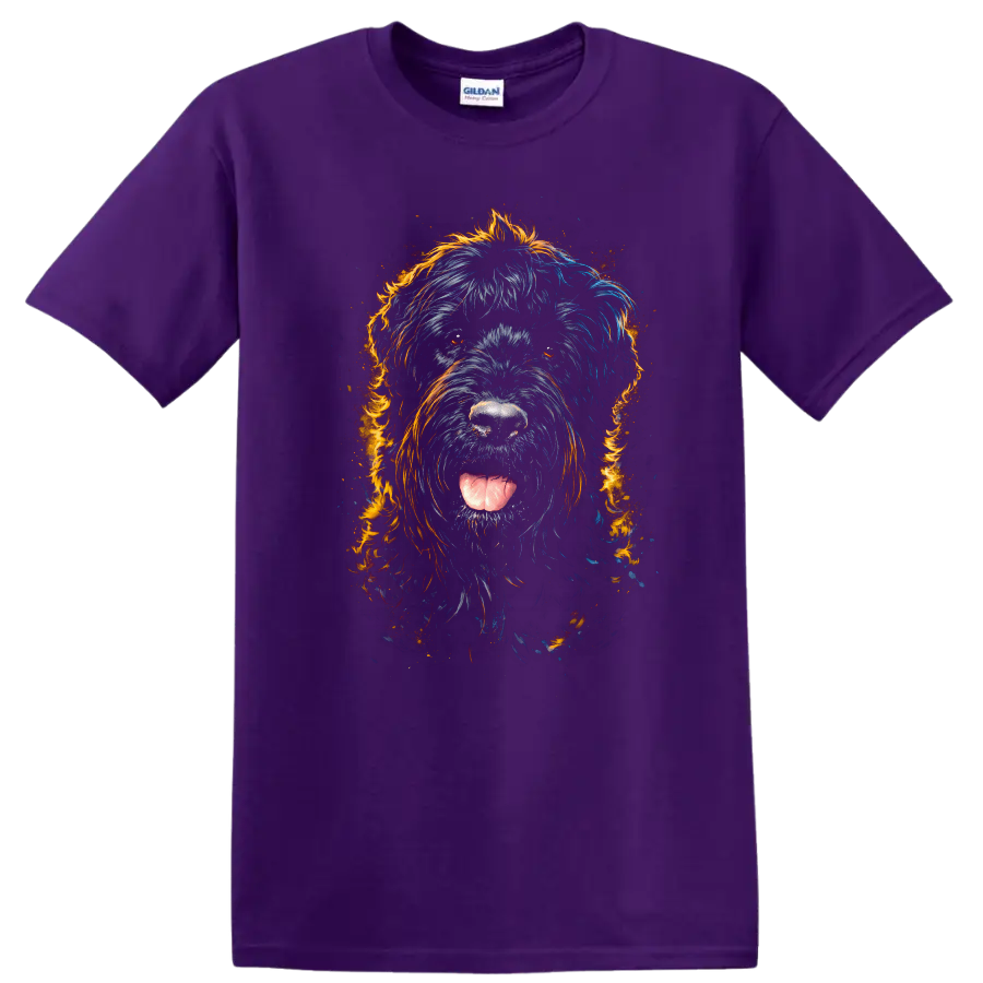 Colorful Dog Portrait Art T Shirt for Dog Lovers and Pet Owners - Purple