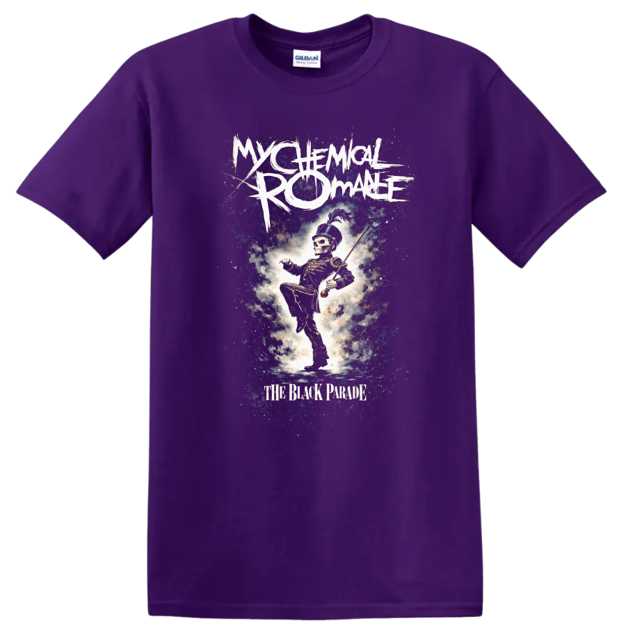 My Chemical Romance The Black Parade Vintage T Shirt on a Purple T Shirt
