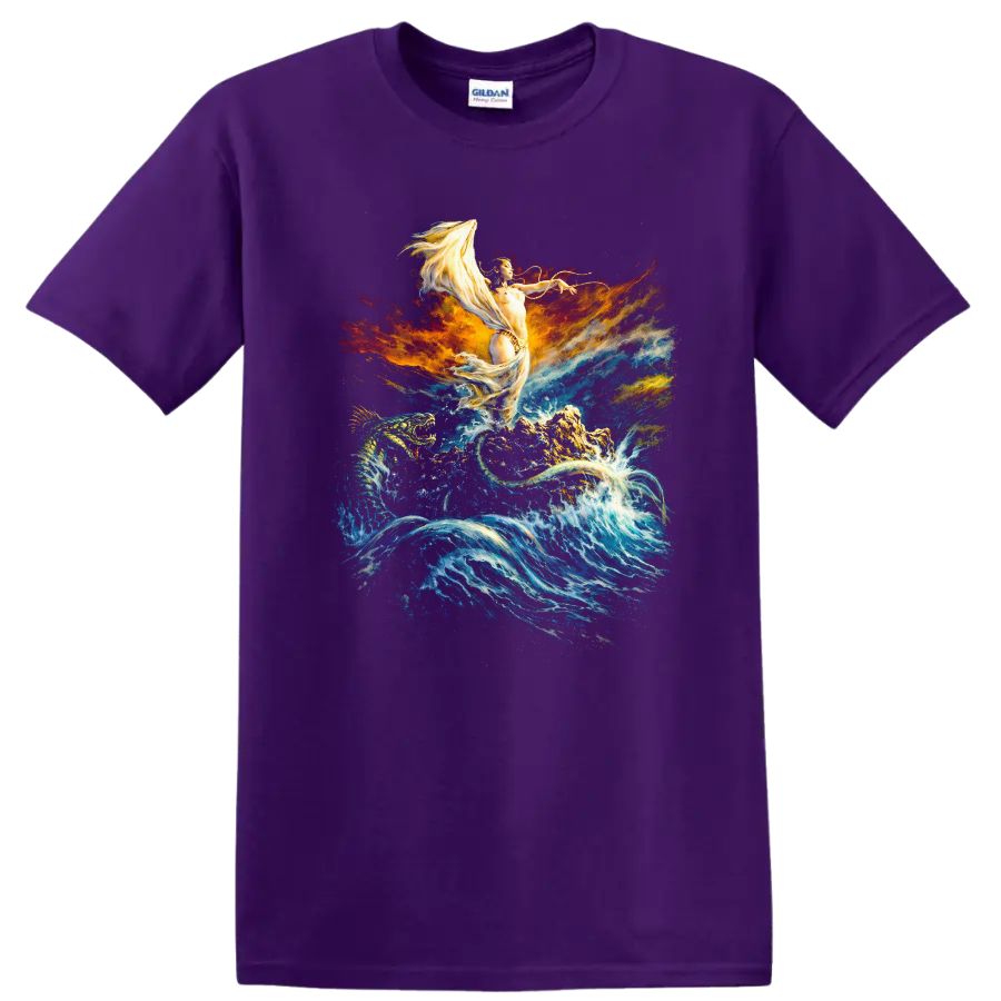 Vintage Classic Rock Album Cover Art Style T Shirt - Purple
