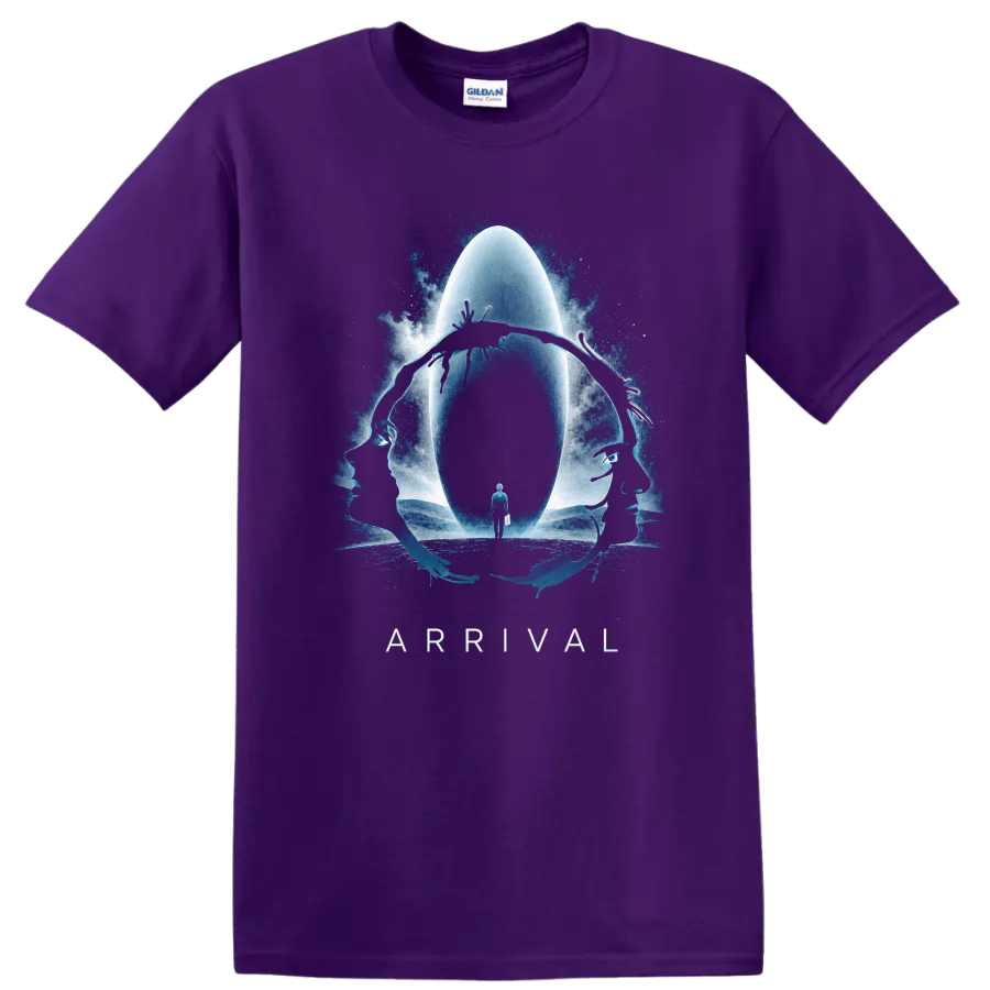 Vintage Cult Movie Character Portrait T Shirt on a Purple T Shirt
