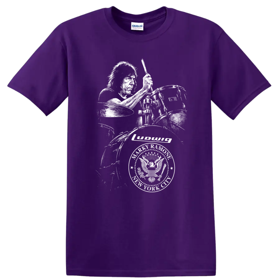 Marky Ramone Ramones Rock Legends Tribute T Shirt Classic Punk Logo - Purple