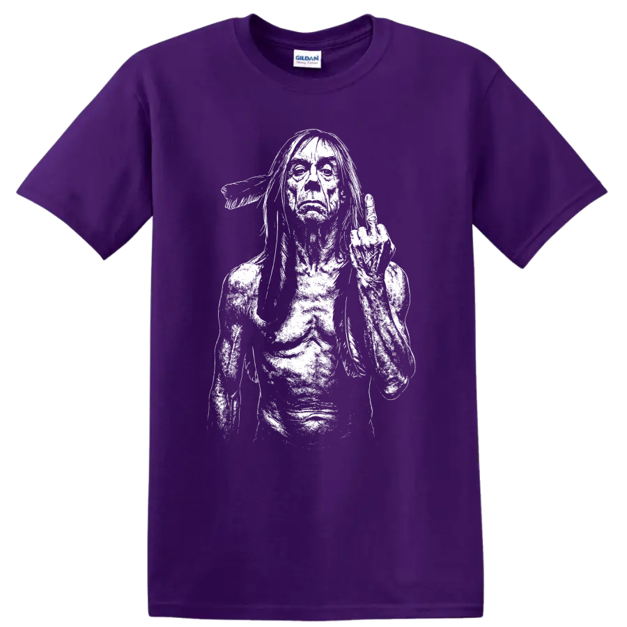 Iggy Pop The Stooges Rock Legends Tribute T Shirt for Music Fans - Purple