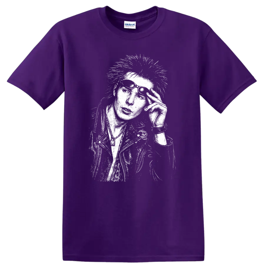 Sid Vicious Sex Pistols Rock Legends T Shirt Punk Music Tribute - Purple