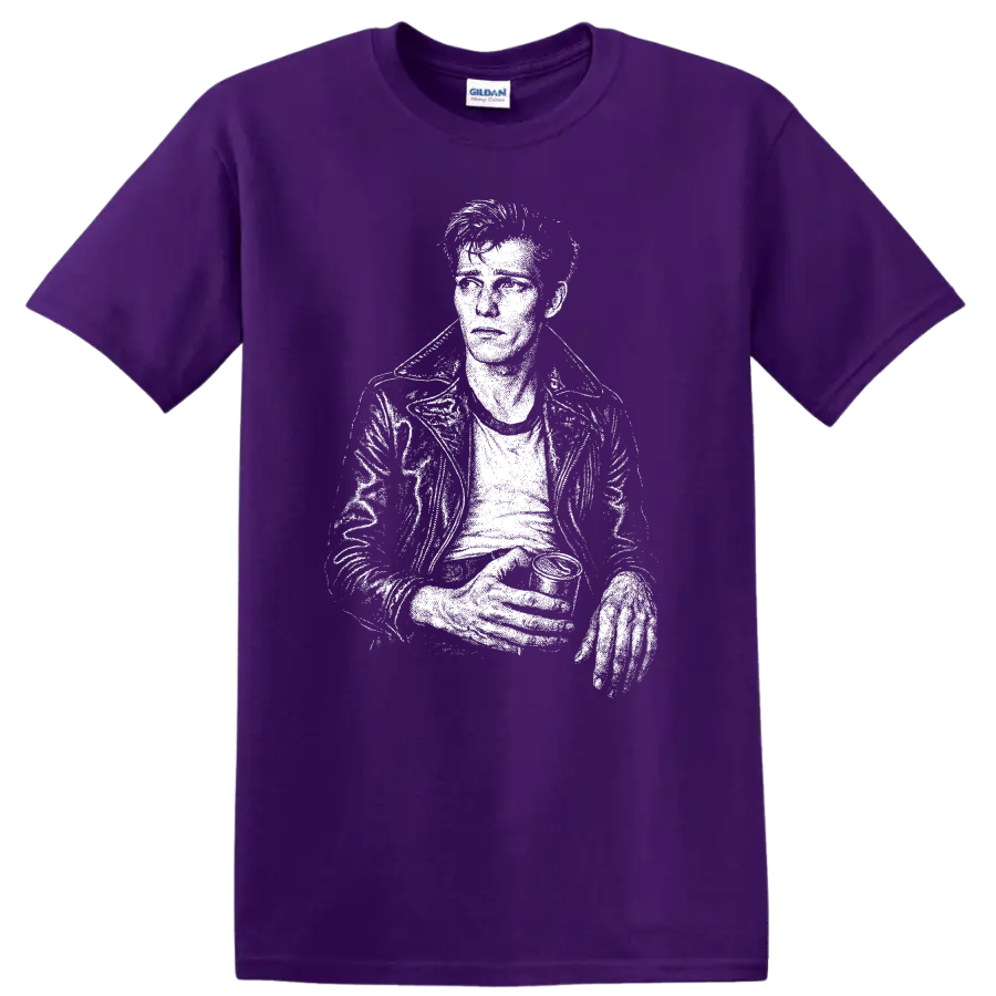 Paul Simonon The Clash Rock Legends Silhouette T Shirt - Purple