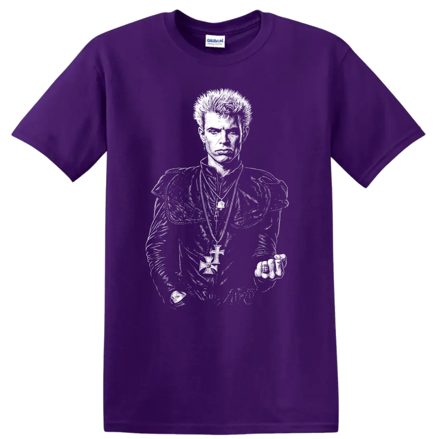 Billy Idol Rock Legends Graphic T Shirt for Classic Music Fans - Purple