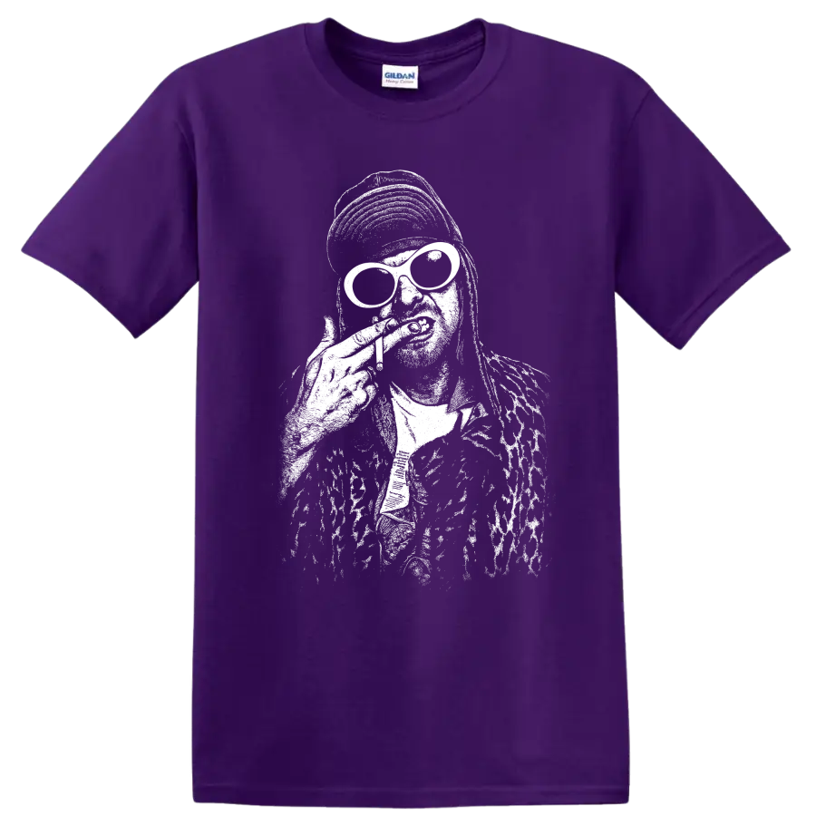 Kurt Cobain Nirvana Smells Like Teen Spirit Rock Legends T Shirt - Purple