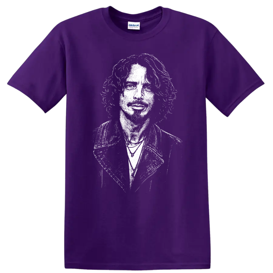 Chris Cornell Soundgarden Rock Legends Tribute T Shirt for Fans - Purple