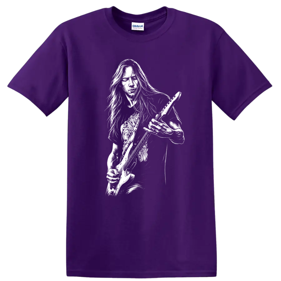 David Gilmour Pink Floyd Rock Legends T Shirt Vintage Music Tribute - Purple