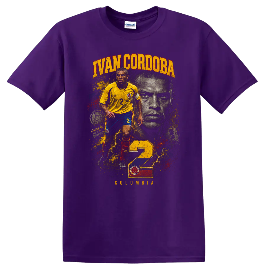 James Rodríguez Colombia soccer player graphic design on a Purple T Shirt