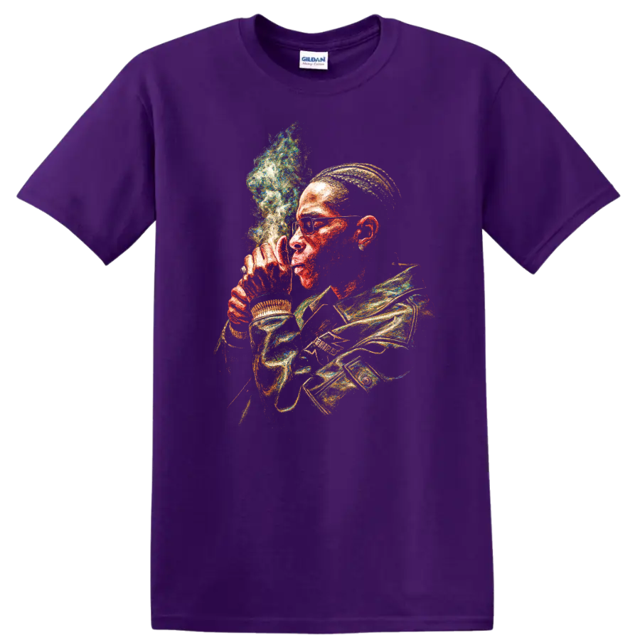 A$AP Rocky Same Problems? distressed colorful portrait artwork on a Purple T Shirt