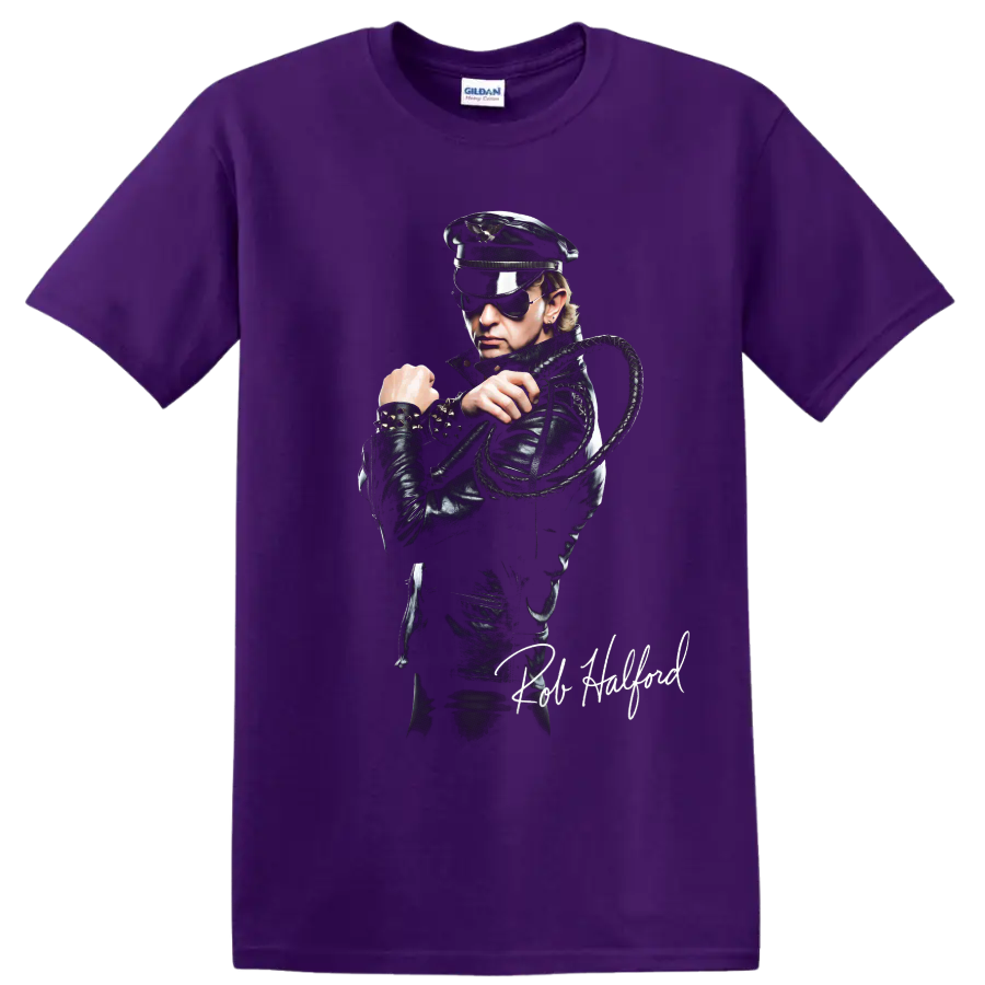 Rob Halford Judas Priest Metal God heavy metal portrait graphic on a Purple T Shirt