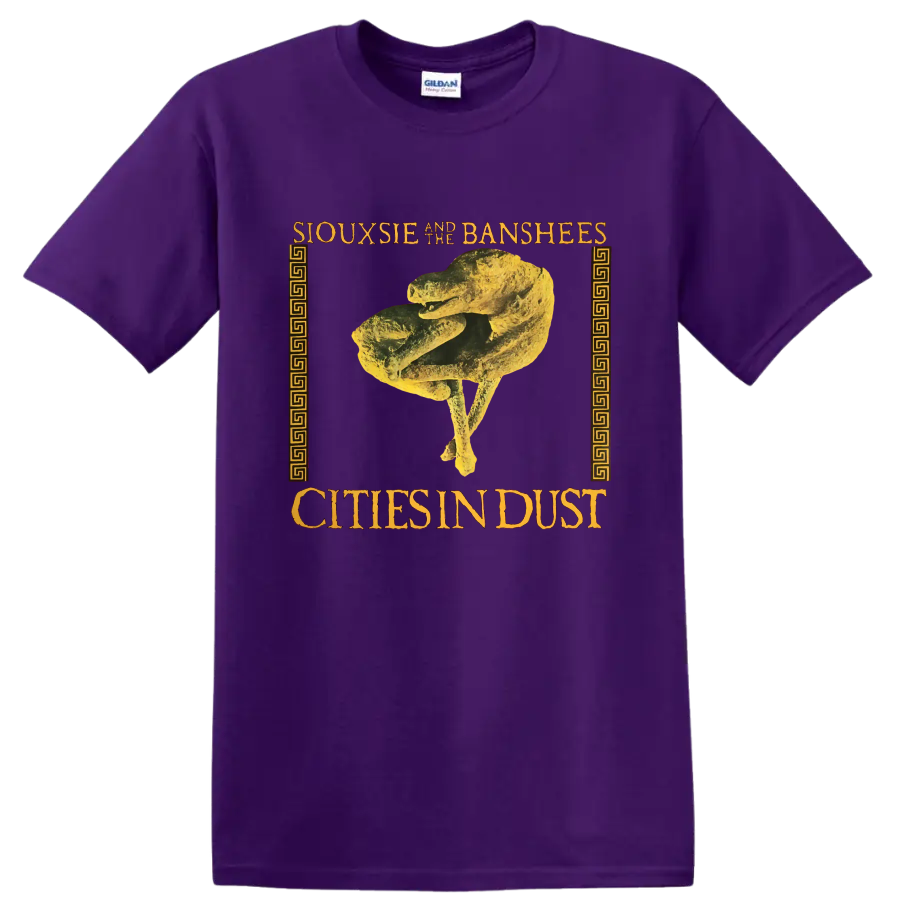 Siouxsie and the Banshees Cities in Dust gothic skeletal graphic print on a Purple T Shirt