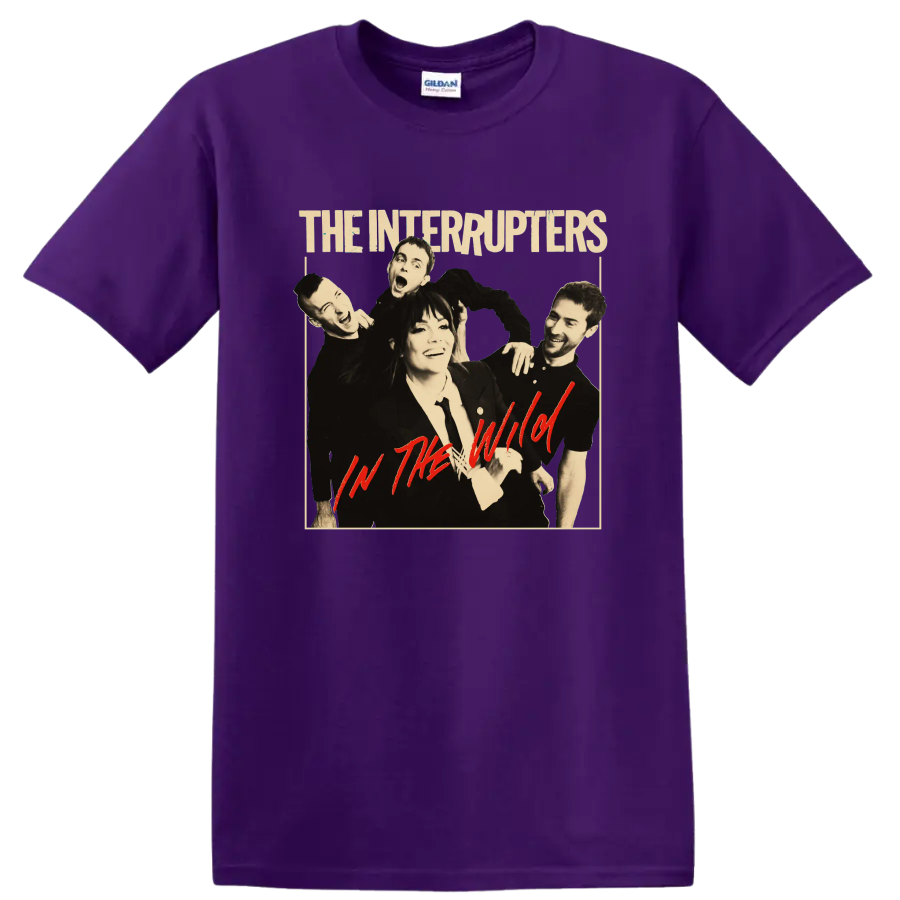 The Interrupters punk rock band portrait with In the Wild text on a Purple T Shirt